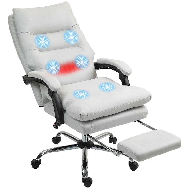 Vinsetto Microfibre Vibration Heated Reclining Massage Office Chair