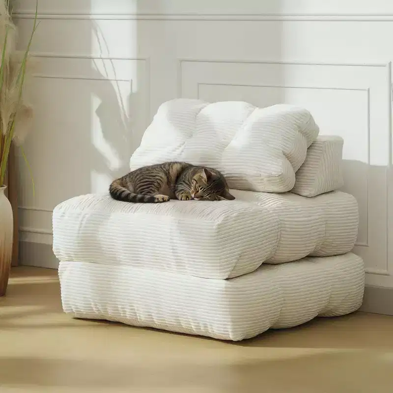 34.25x74.8 Single Folding Sofa Bed, Convertible Sleeper Chair with Pillow, Portable Foldable Chair and Mattress