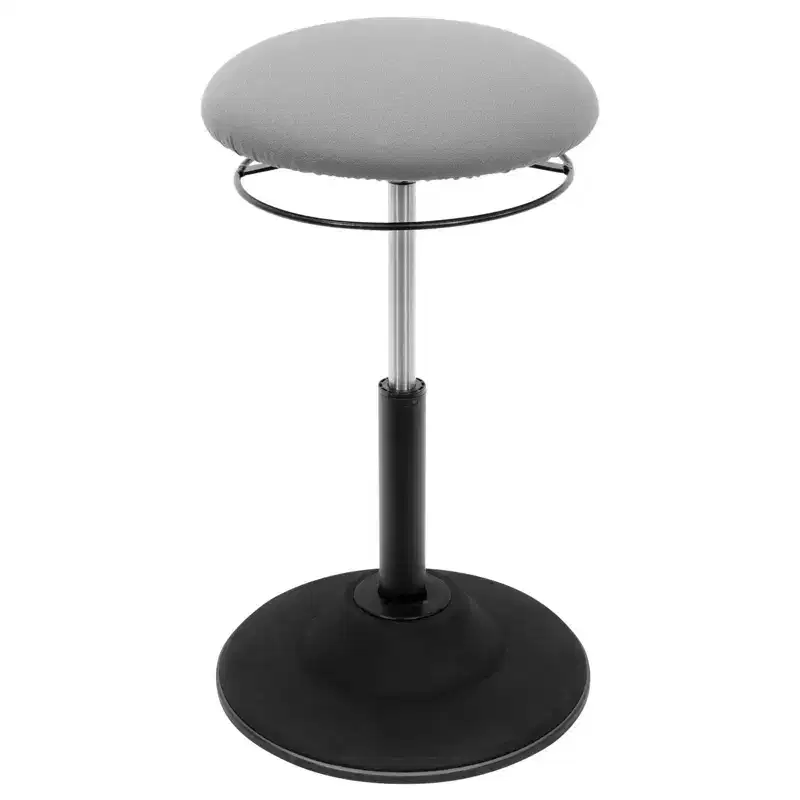 Gray Armless Height-Adjustable Standing Desk Stool, 1-Person