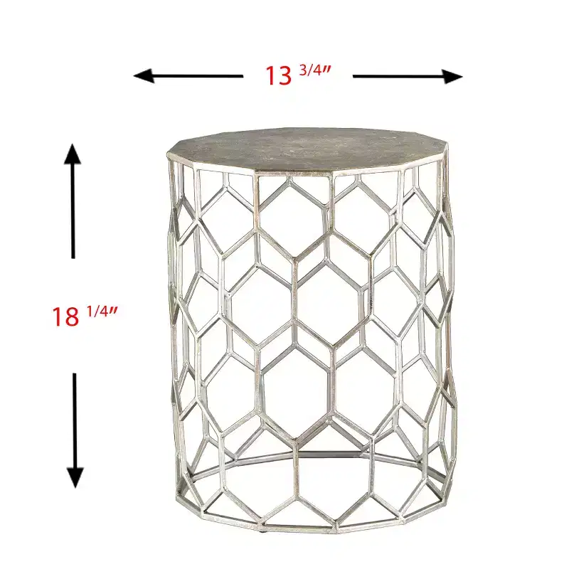Clarissa Metal Accent Table - Silver - SEI