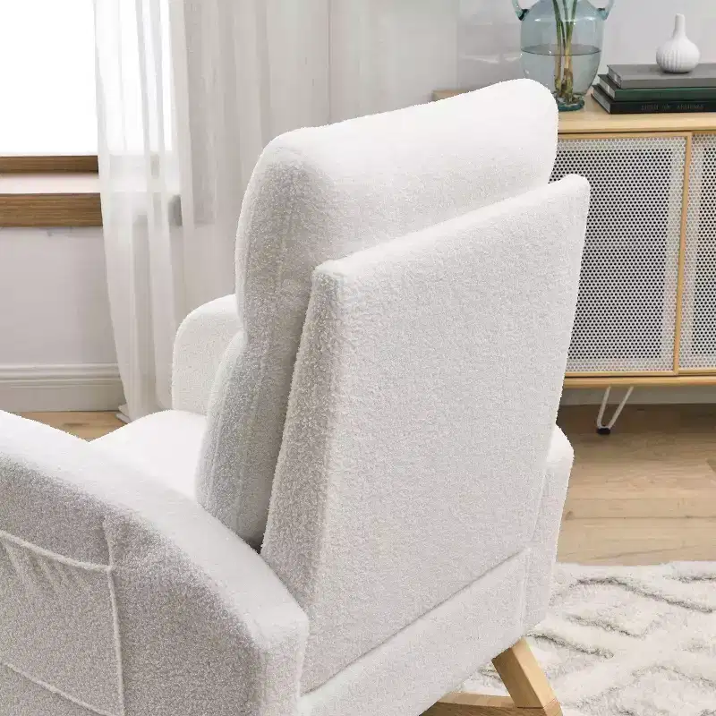 27.6W Accent Rocking Chair, Armchair with High Backrest & 2 Side Pockets, Nursery Glider Rocker - ModernLuxe