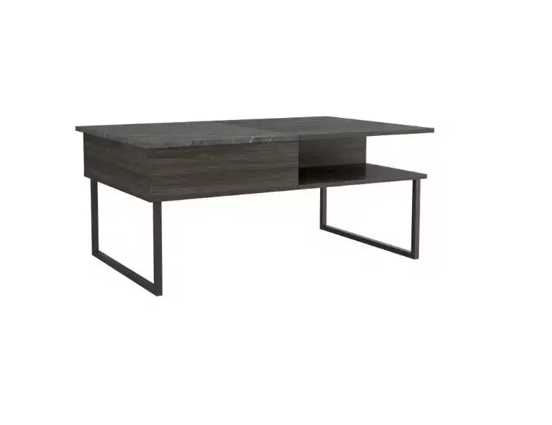 Lift Top Coffee Table with One Shelf, Carbon Espresso / Onyx Finish