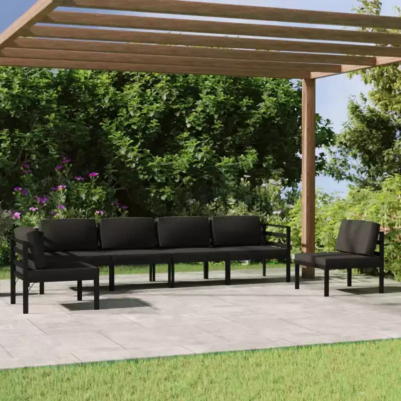 vidaXL Garden Lounge Set Anthracite Aluminum Modular Garden Lounge Set