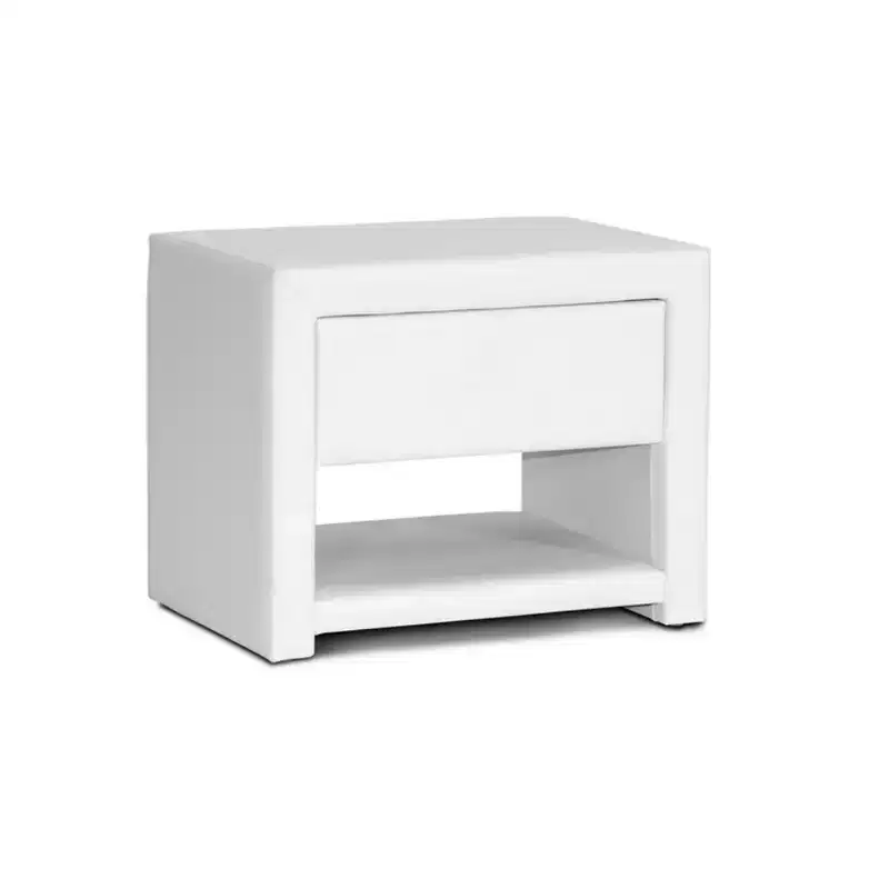 Upholstered Modern Nightstand White