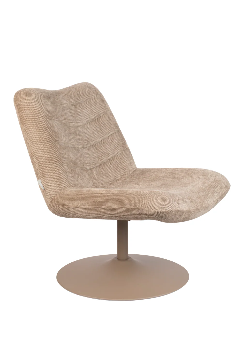 Single-Colour Polyester Upholstered Pedestal Swivel Lounge Chair