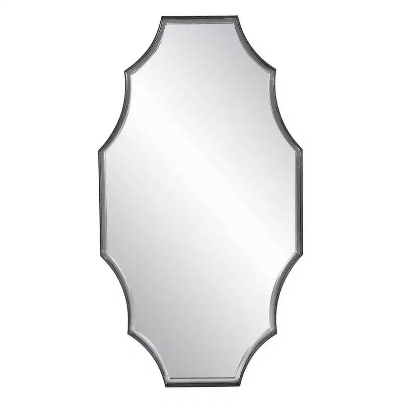Howard Elliott 23.5"x23.5" Universal Flow Mirror with Stone Veneer: Modern Round Marble Frame, No Assembly Required