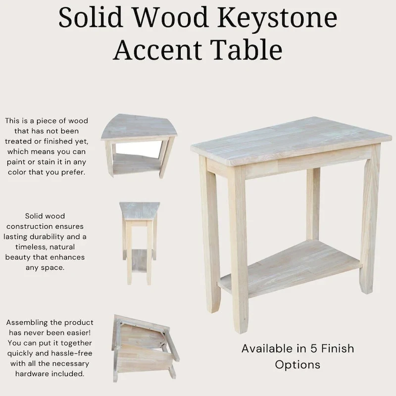 Keystone Solid Parawood Accent Table