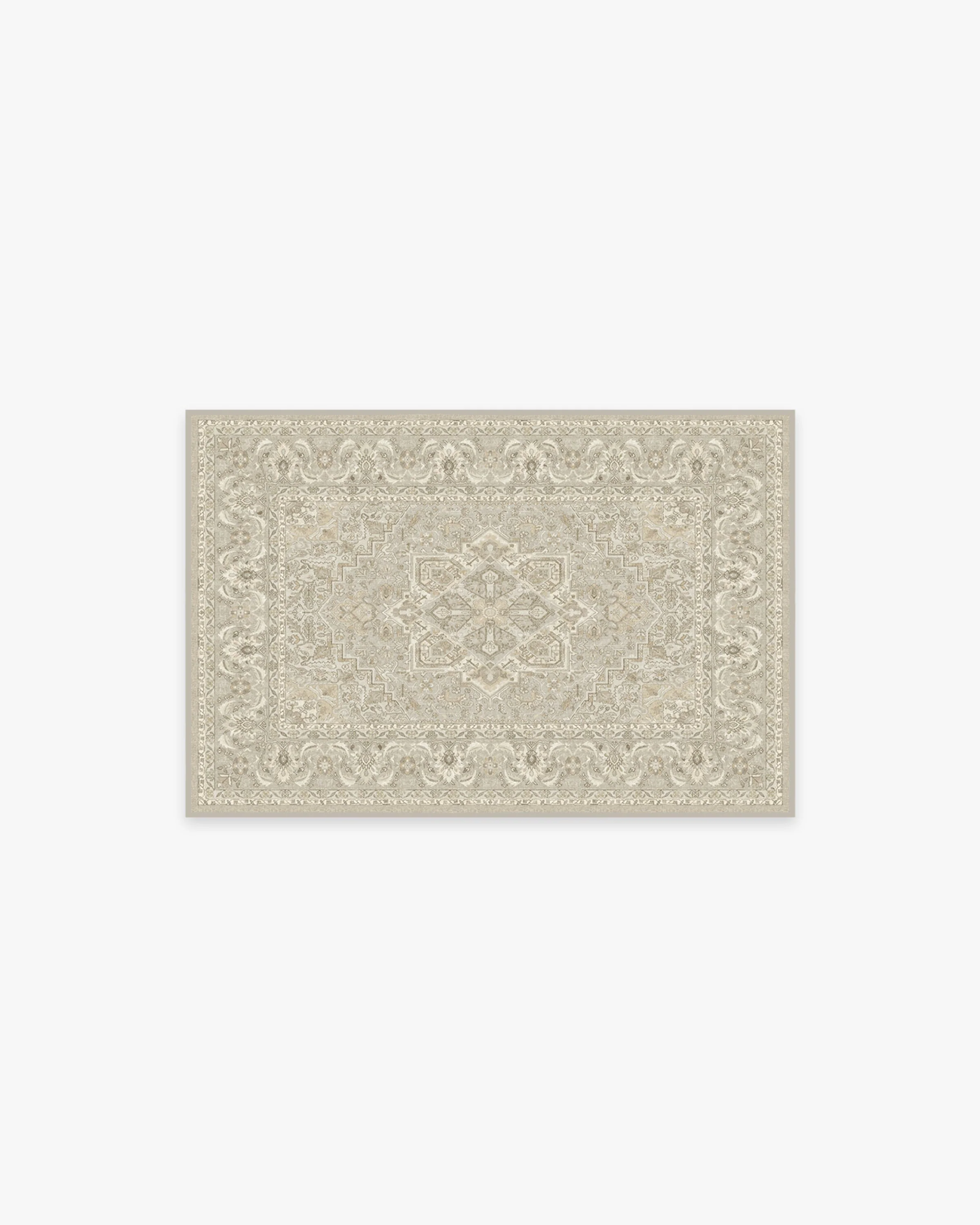 Old-World Persian Flatwoven Rug with Cream Taupe Geometric Medallion for Living Room & Dining Room