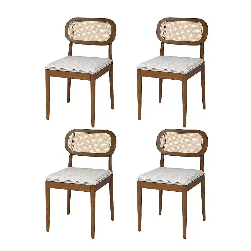 Hartmut Modern Ratten Dining Chair Set of 2 with Solid Wood Legs ART OF LIVING DESIGNS