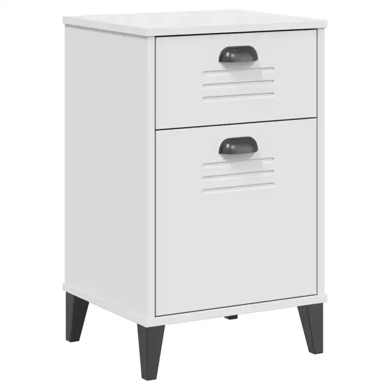 Bedside Table White Engineered wood, Plastic Medium Bedside Table