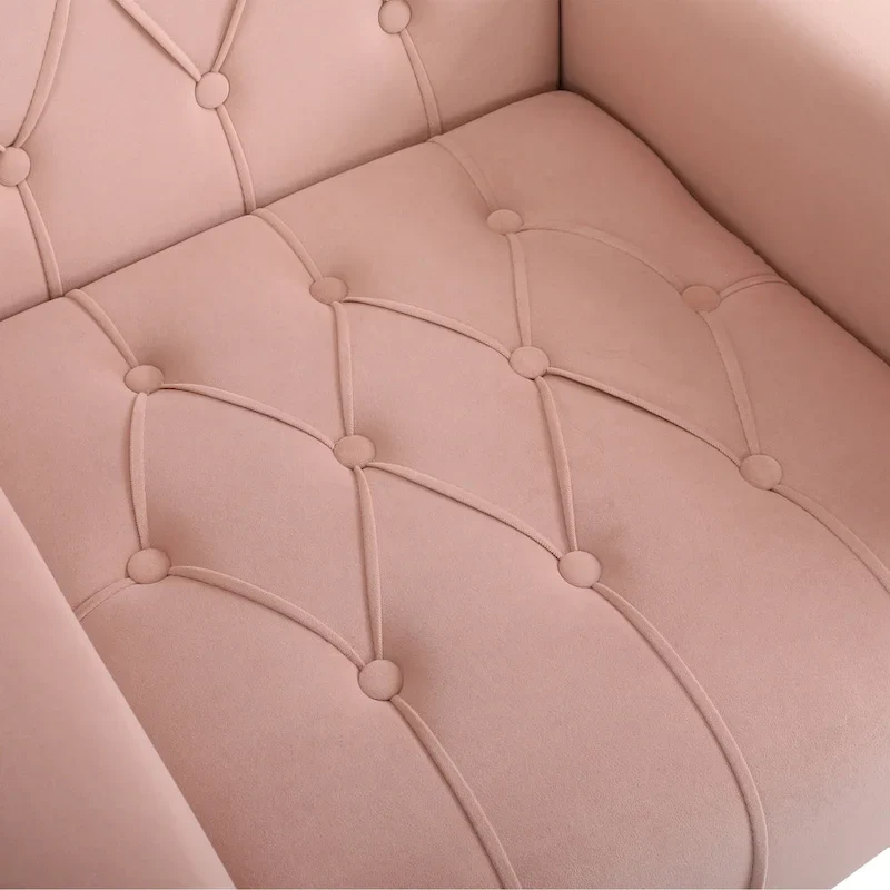 Upholstered Wingback Chair with Ottoman