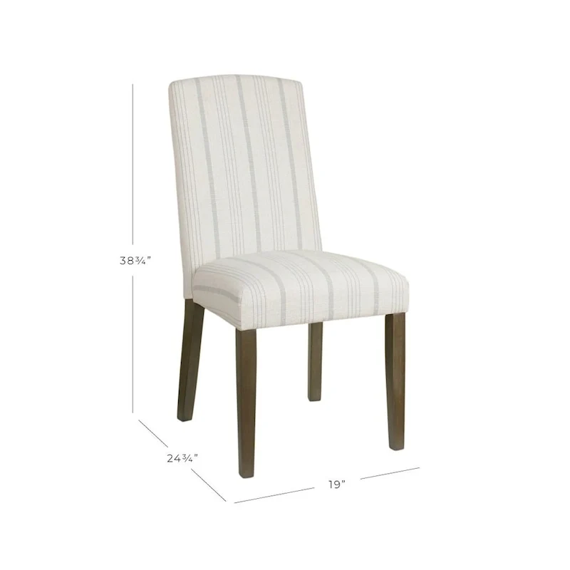 HomePop Classic Parsons Dining Chair - Dove Grey Stripe (Set of 2)