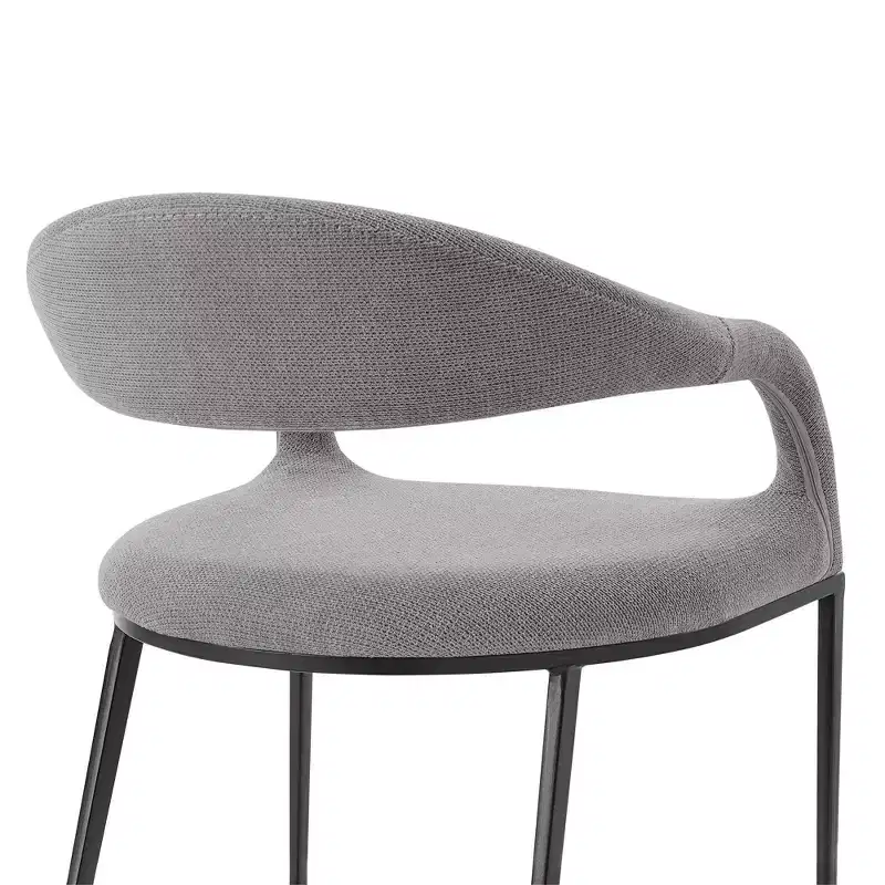 Set of 2 Upholstered Iron & Fabric Dining Chairs with Arms, 250LBS, Low Back