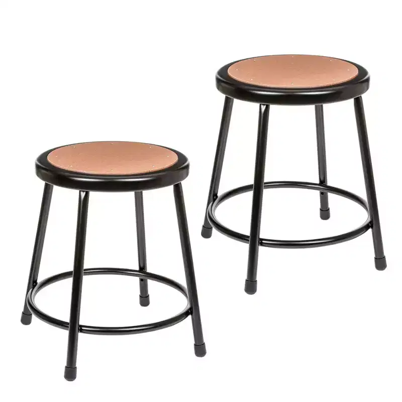 2pk Heavy Duty Steel Stool Black - Hampden Furnishings