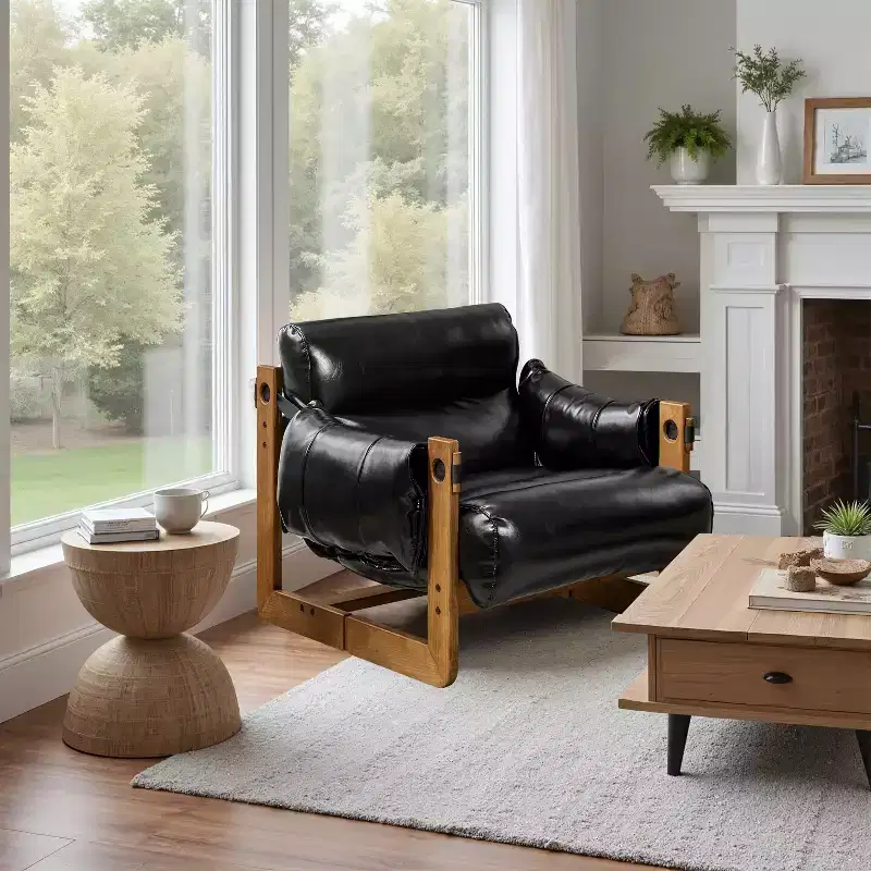 Faux Leather Leisure Lounge Chair