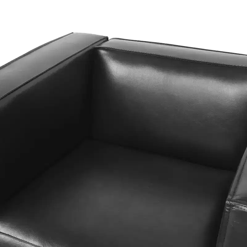 Christopher Knight Home Goyette Faux Leather Club Chair Midnight Black/Dark Walnut