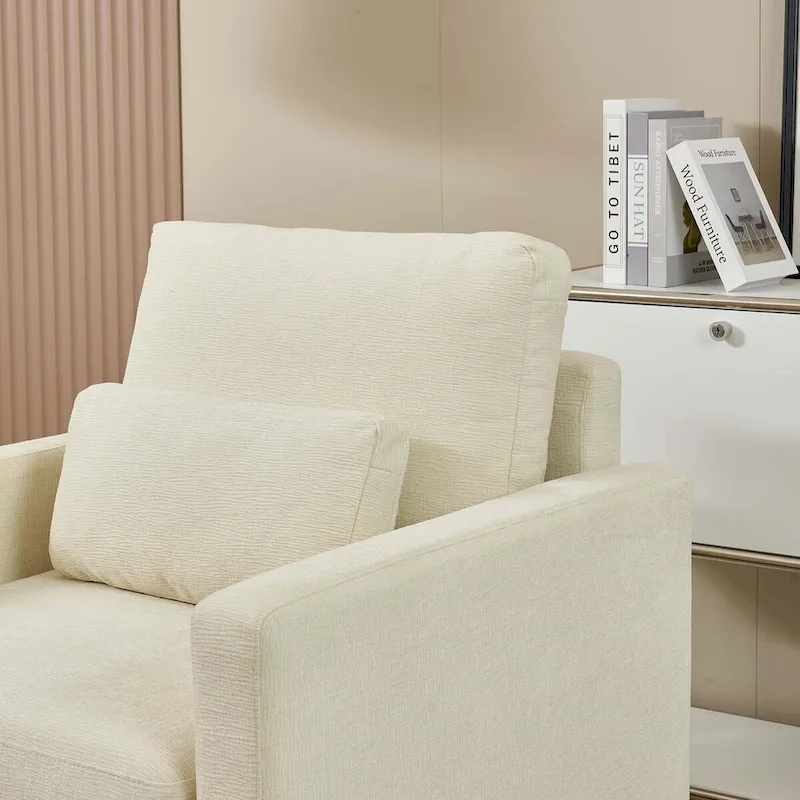 Chenille Upholstered Accent Chair with Armrests