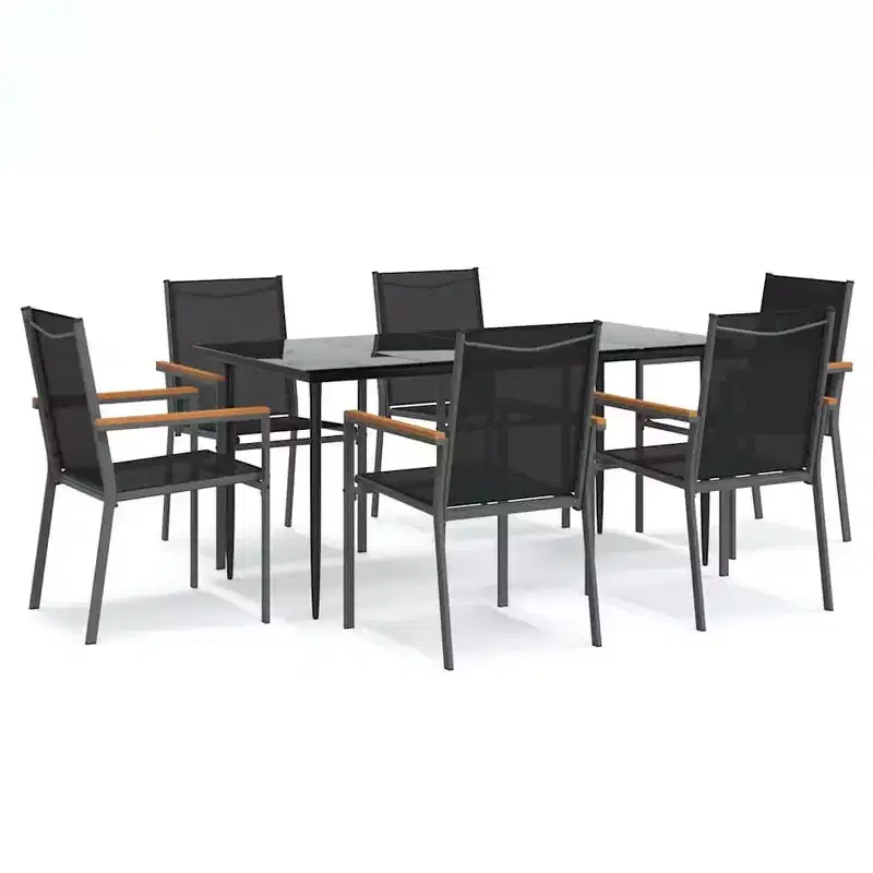 vidaXL Patio Dining Set Textilene and Steel