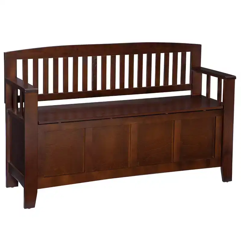 Upholstered Storage Bench with Hidden Interior Storage