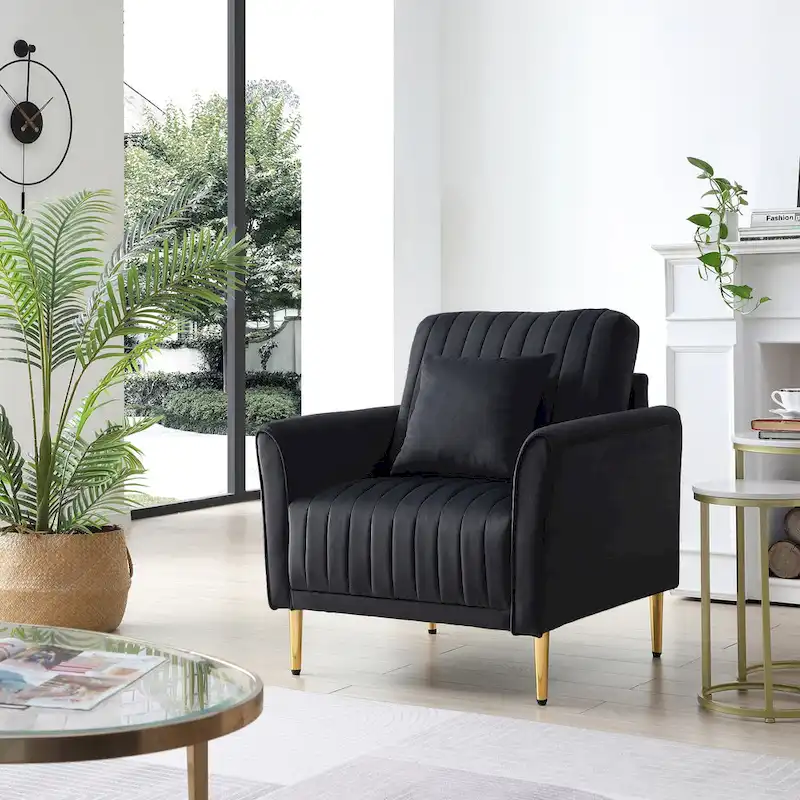 Velvet Accent Chair Living Room Chair Set of 2