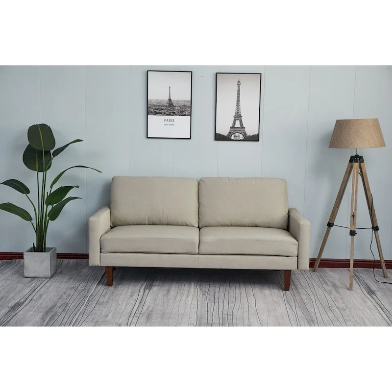 70-Inch Linen Square Arm Sofa, 7 Color Options, Modern Living Room Couch