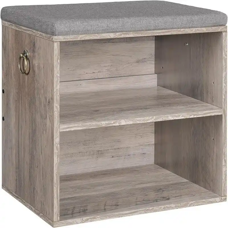 Small Shoe Bench with Cushion - 11.8D x 15.7W x 16.5H