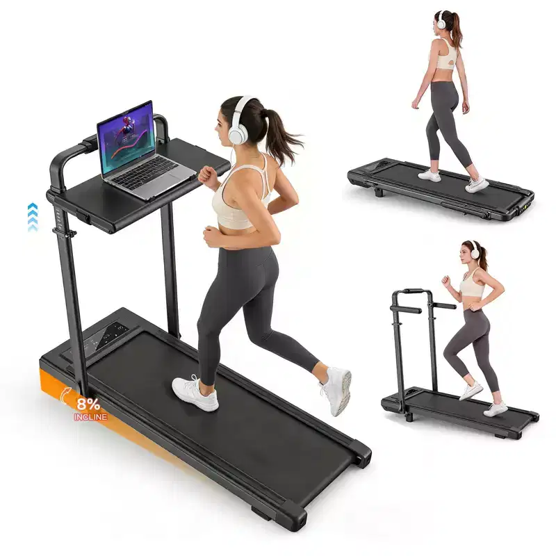 Sailvan 15% Incline Treadmill Folding Under Desk Walking Pad with Adjustable Table, 450lb Capacity for Home Office