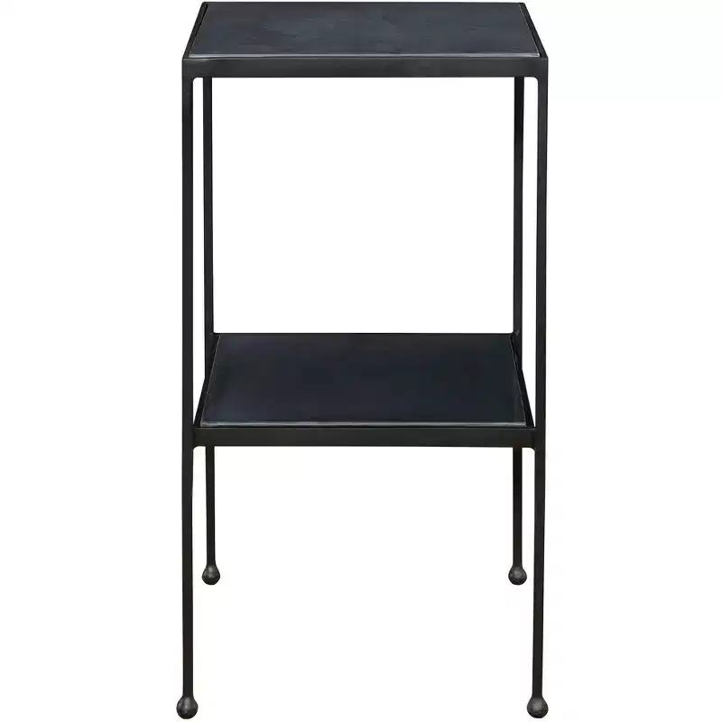 Uttermost Sherwood 13 Wide Black Double-Shelf Accent Table