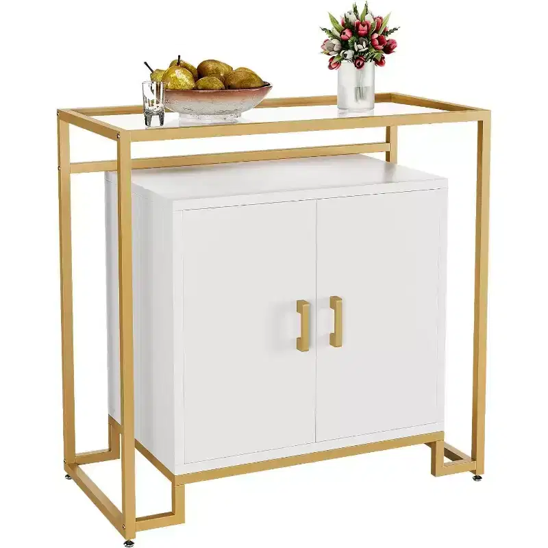 Storage Cabinet with Doors, Space Saving Wooden Buffet Sideboard