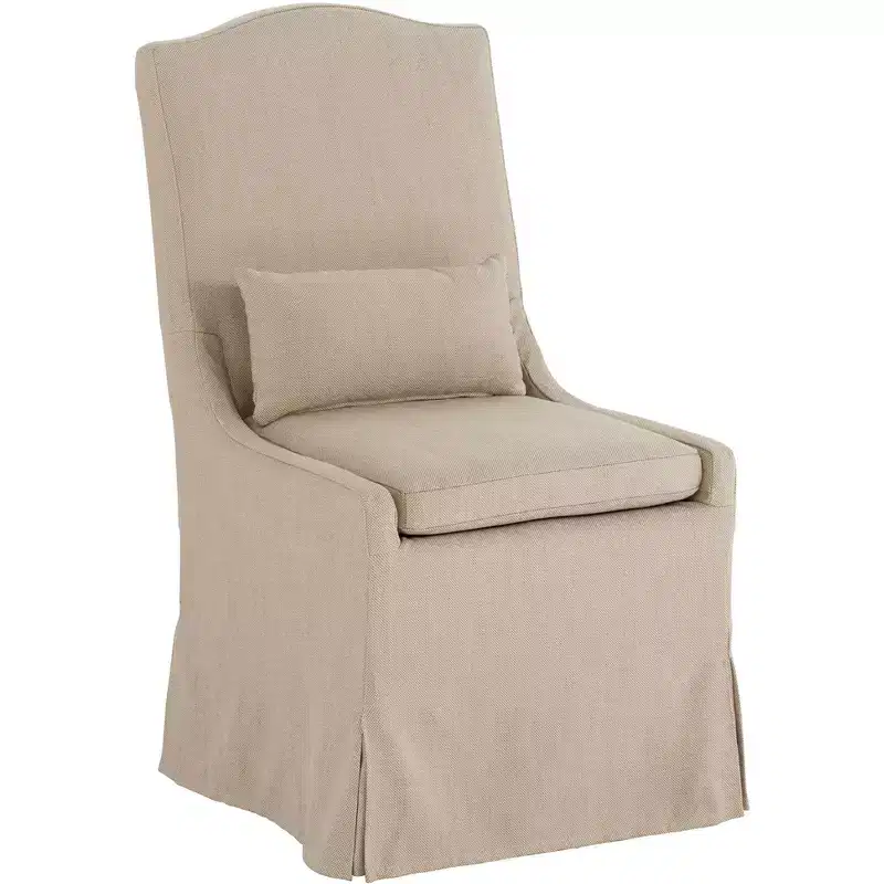 Fabric Slipcover Dining Chair with Caster Wheels
