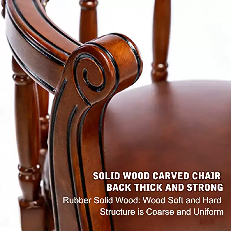 Seat Height 26'' Swivel Leather Wooden Bar Stools, 360 Degree Swivel Bar Height Chair with Backs