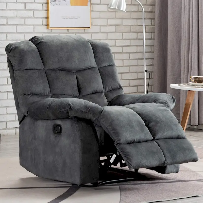 Manual Reclining Fabric Recliner and Single Sofa