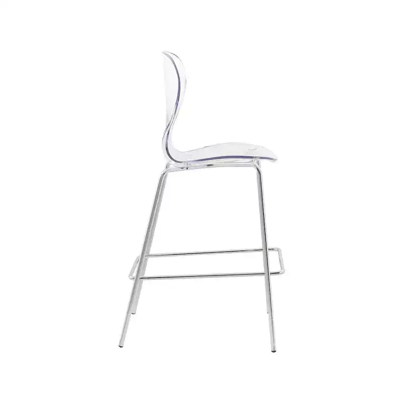Meridian Furniture,Clarion Chrome Metal Stool, Set of 2