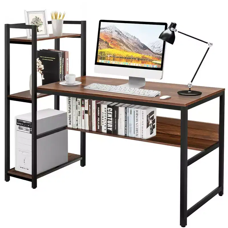 Costway Multi-Functional Computer Desk with 4-tier Storage shelves