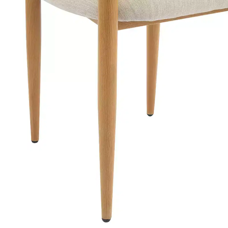 Christopher Knight Home Set of 2 Eva Modern Upholstered Iron Dining Chairs with Curved Open Back Beige/Light Brown
