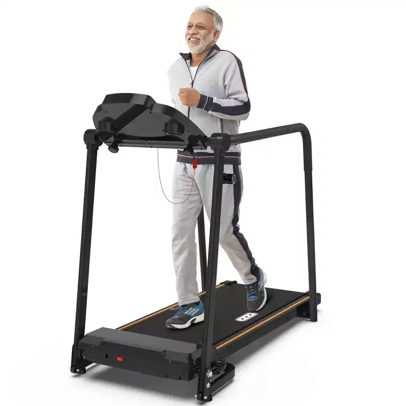 Redliro Walking Treadmill for Seniors with Long Handrails, Foldable Incline Treadmil, 265lbs Compact Treadmill for Home Exercise