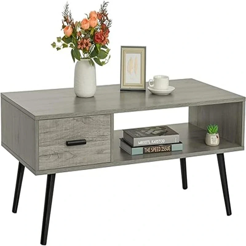 A coffee table with drawers