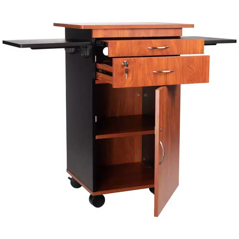 Multimedia Lecture Podium Cart Cherry/Black