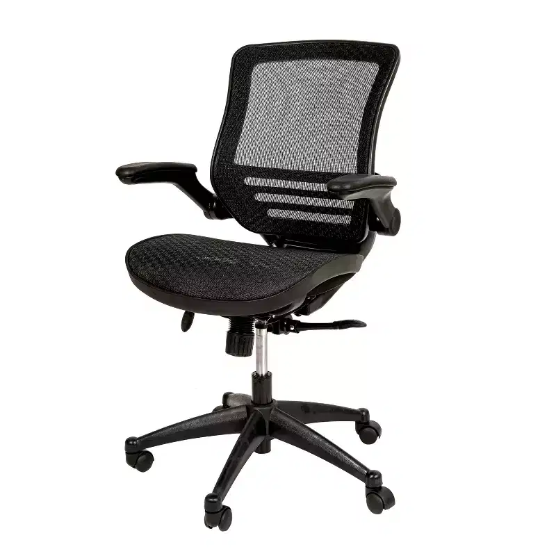 Flash Furniture Mid-Back Transparent Mesh Executive Swivel Office Chair with Flip-Up Arms