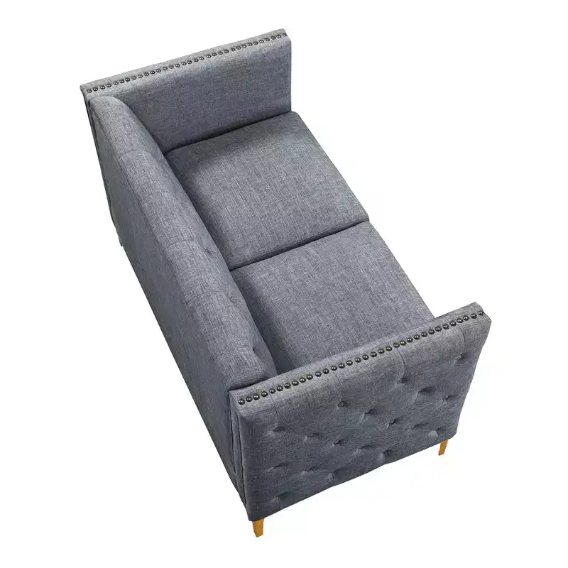Gasper Tufted Upholstered Loveseat Light Gray - HOMES: Inside + Out