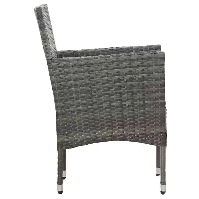 vidaXL Rattan Chair Set of 2 Poly Rattan and Steel