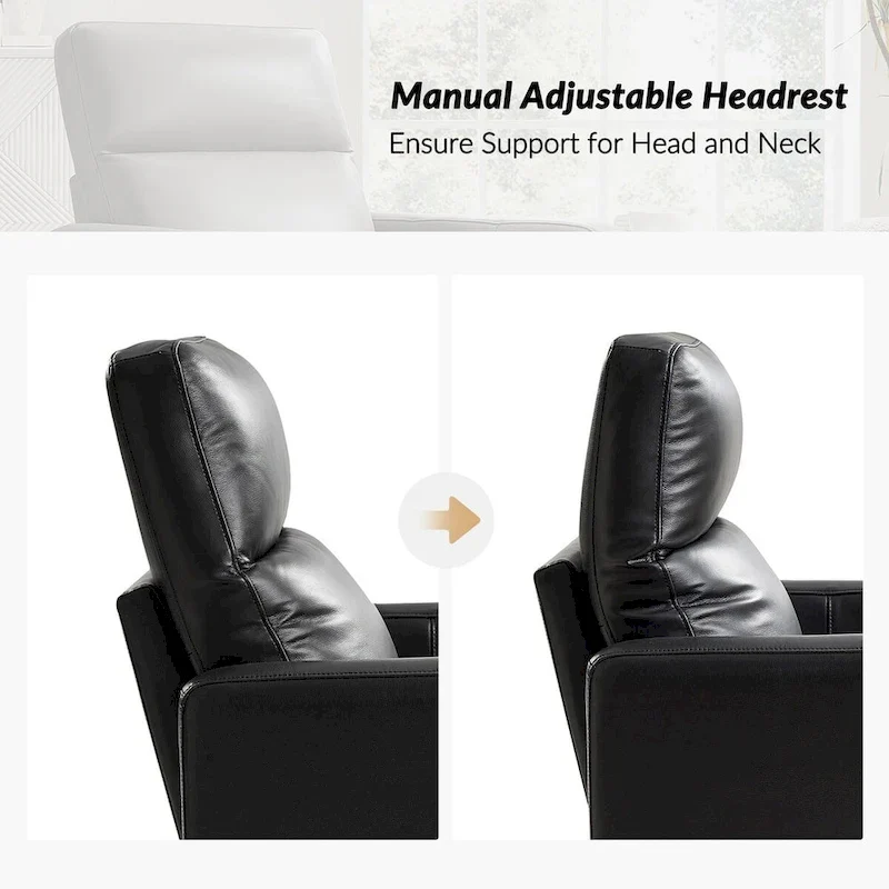 Josefa Modern Genuine Leather Swivel Rocker Recliner Set of 2 by Hulala Home