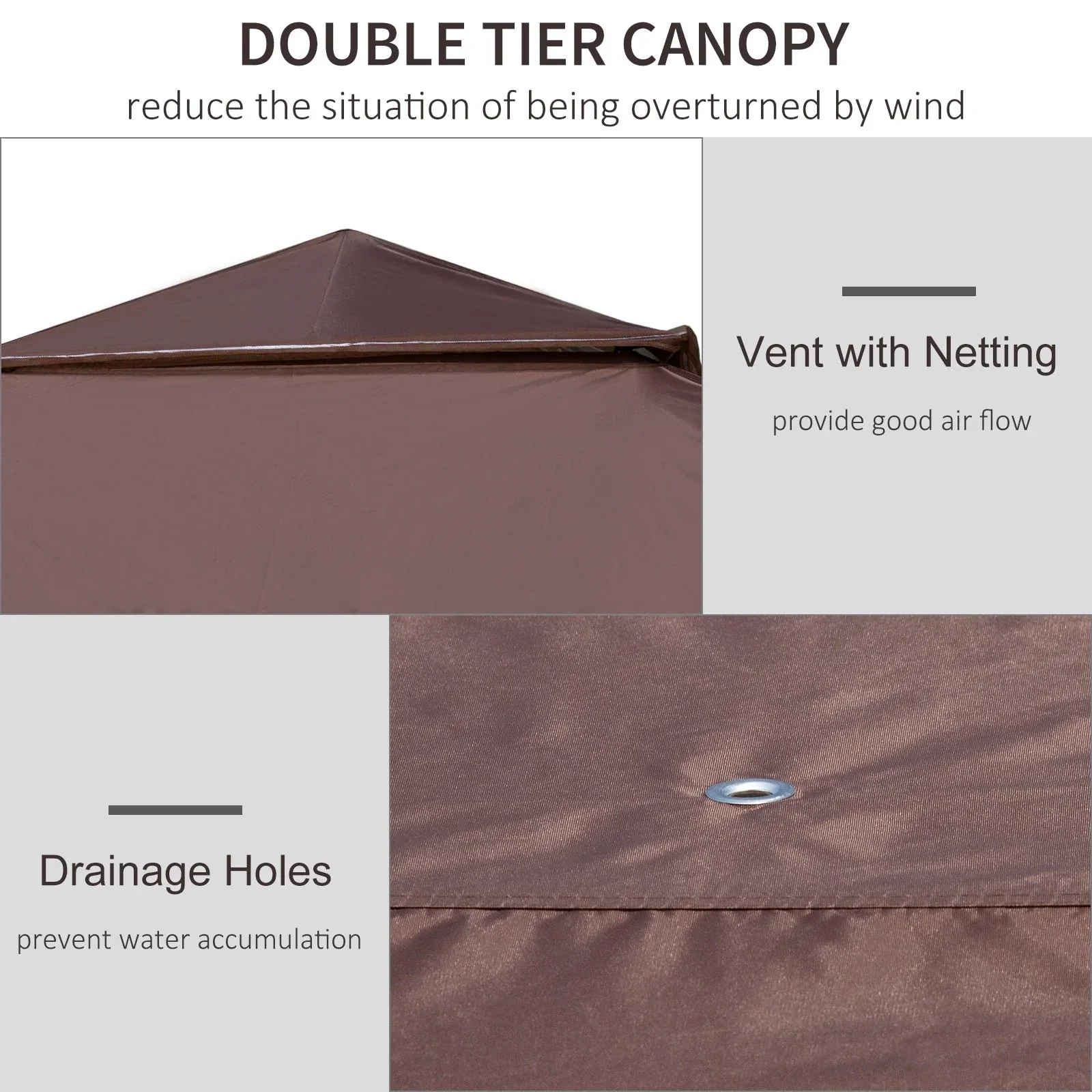 Outsunny 12 x 12 Pop Up Canopy Sun Shade Instant Tent Folding with Mesh Sidewall Netting, 3-Level Adjustable Height