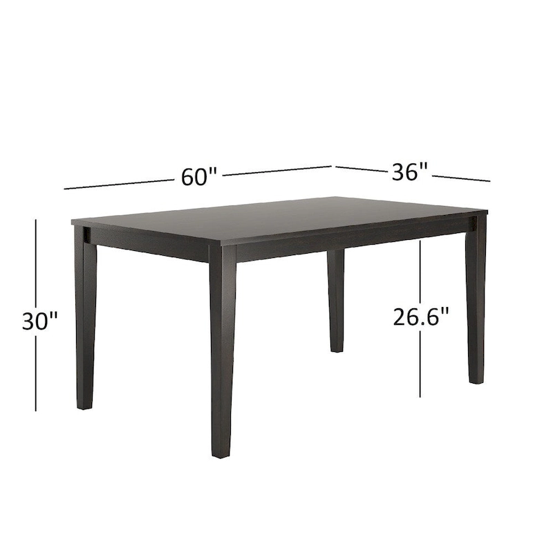 Wilmington II 60-Inch Rectangular Antique Black Dining Set by iNSPIRE Q Classic