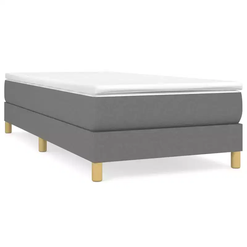 Bed Frame Dark Grey Fabric (100% polyester), plywood, engineered wood