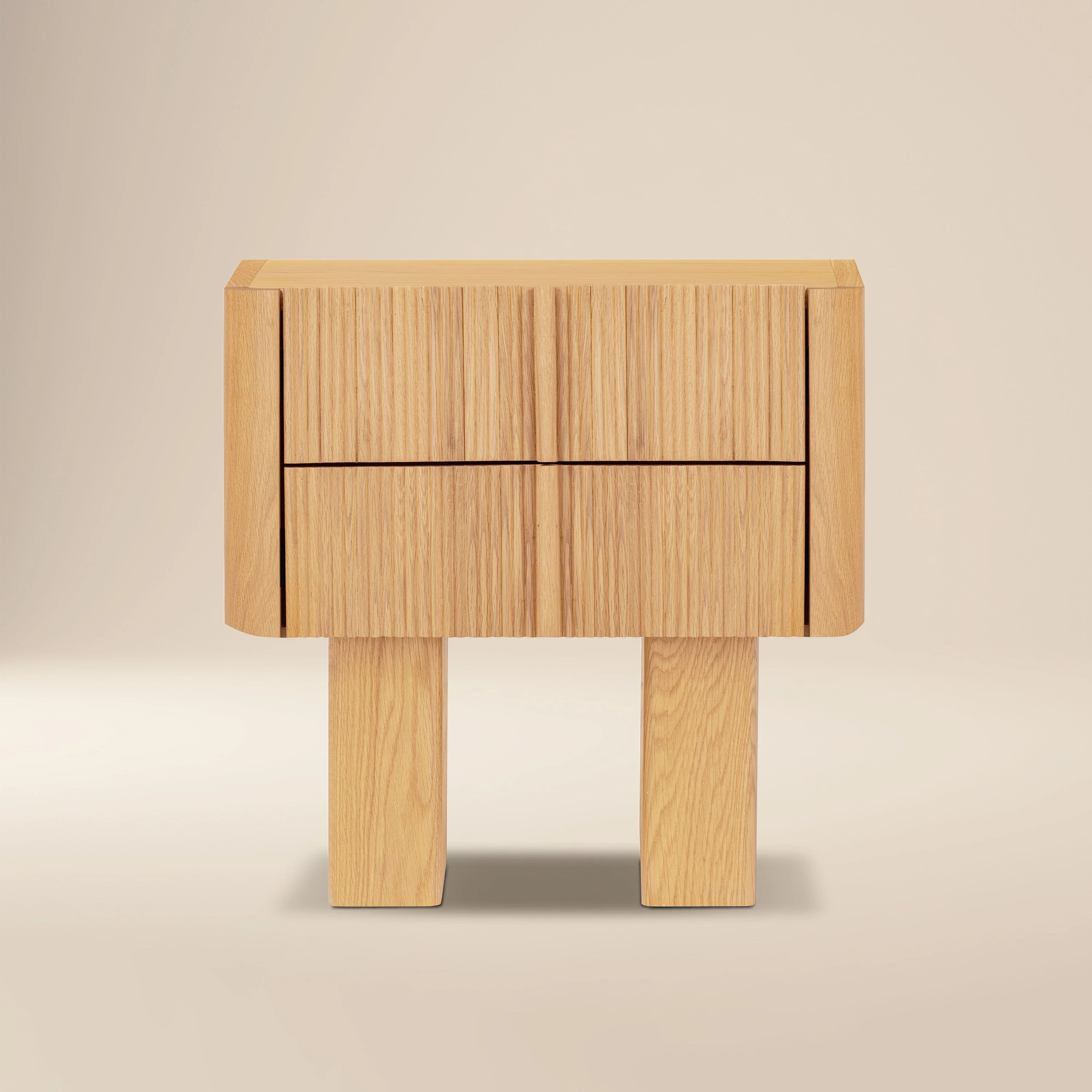 Modern Oak Oak Wood Nightstand for Bedroom
