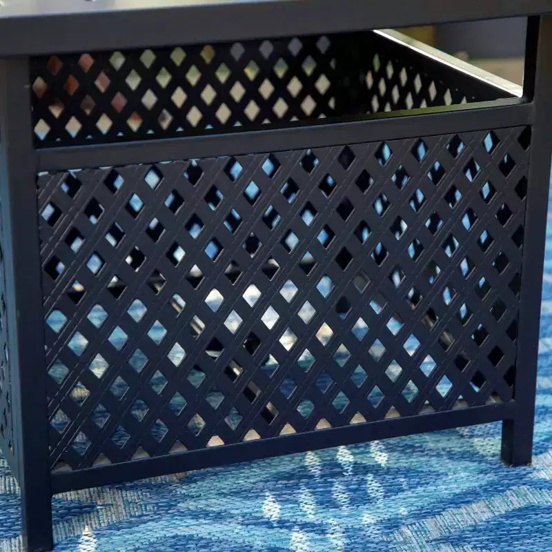 Square Bistro Table Base Stand with 1.57" Hole - Captiva Designs: Rust-Resistant, Weatherproof Patio Dining Table