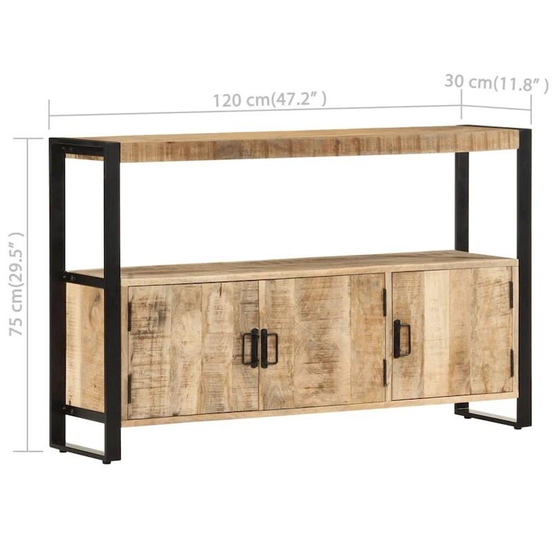 vidaXL Side Cabinet 47.2x11.8x29.5 Solid Mango Wood