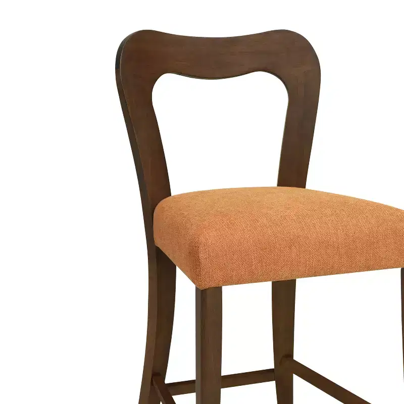 Christopher Knight Home Imamu Rubberwood Upholstered Counter Stools with Curved Open Back (Set of 2)