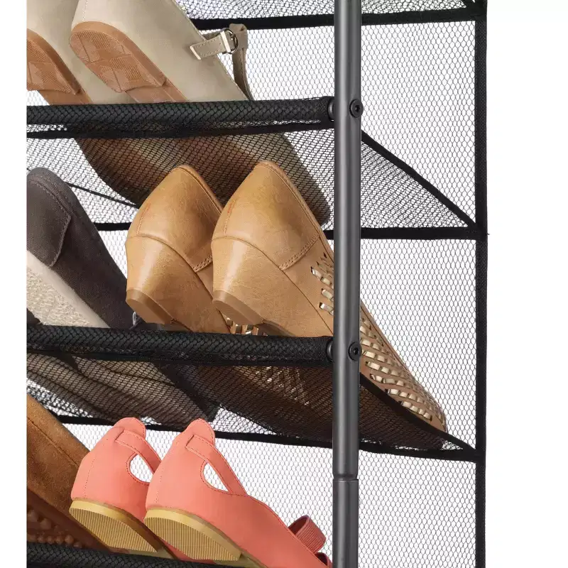 36 Pair Over-the-Door Shoe Rack Black